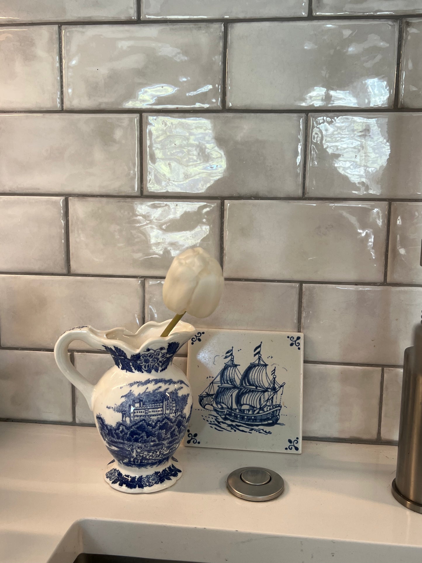 Blue & White Scalloped Creamer