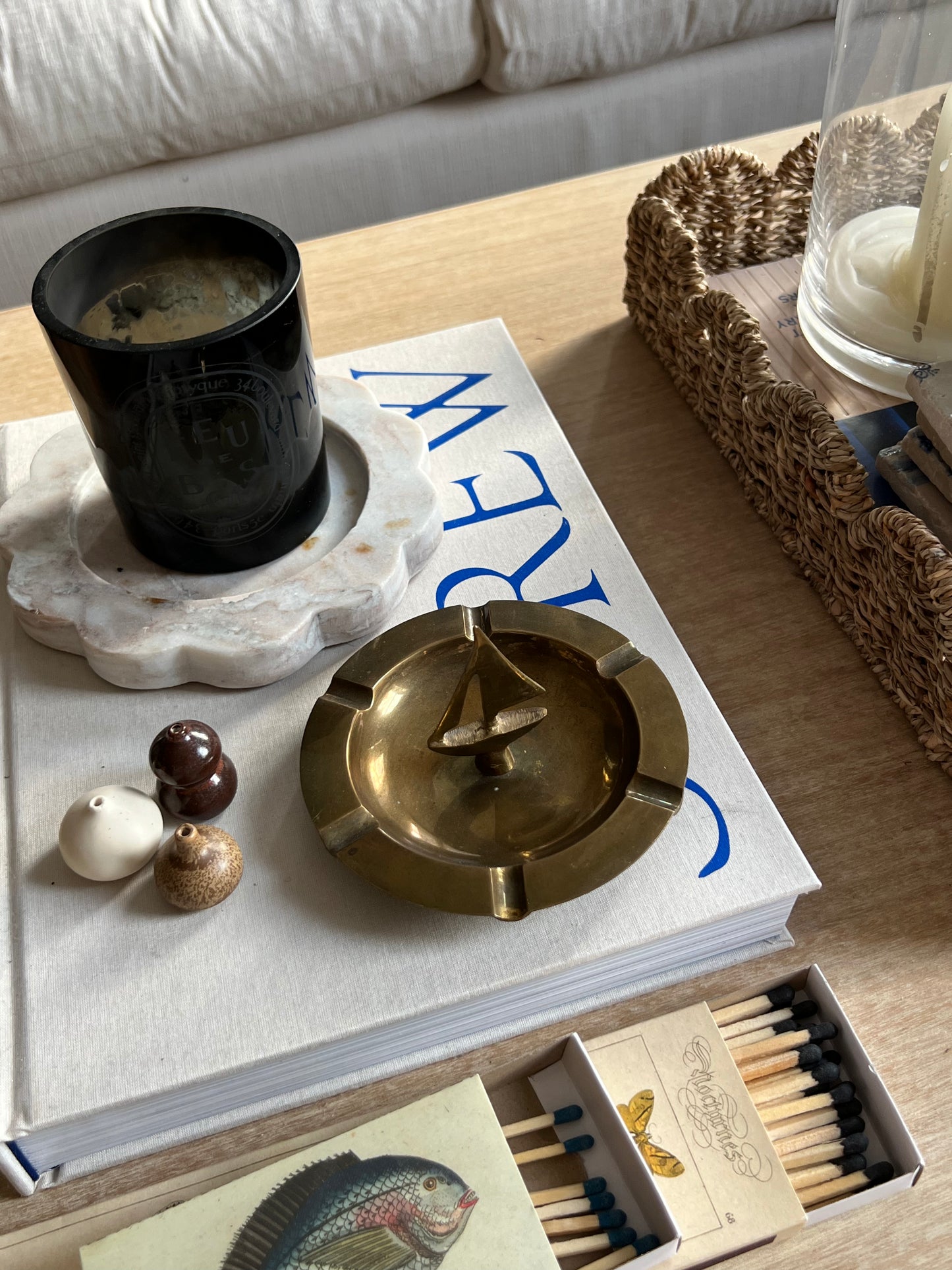 Ocean City Sailboat Brass Ashtray
