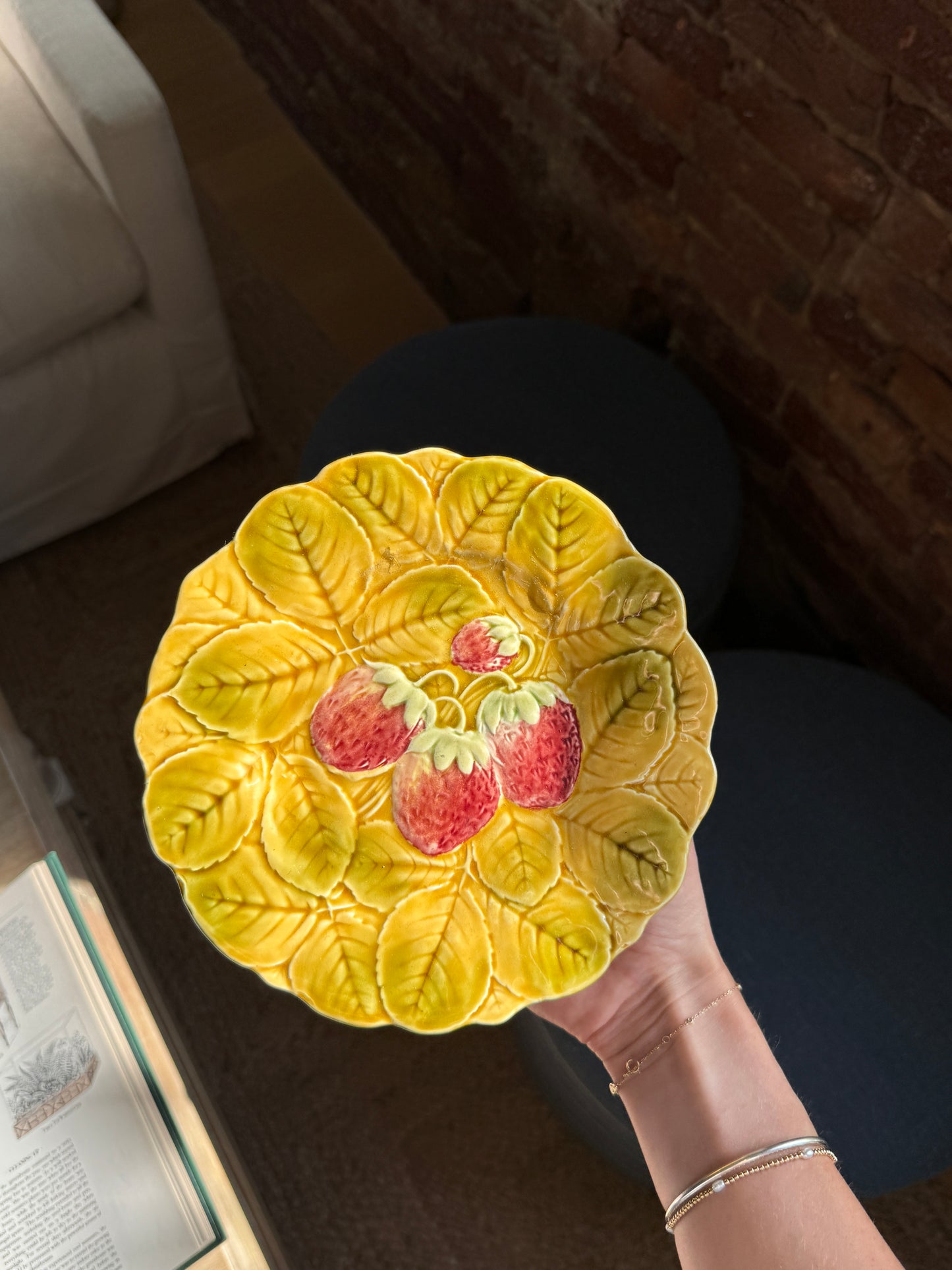 Oxford Vintage Majolican French Strawberry Plate