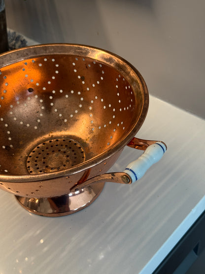 Copper Colander with Ceramic Handles