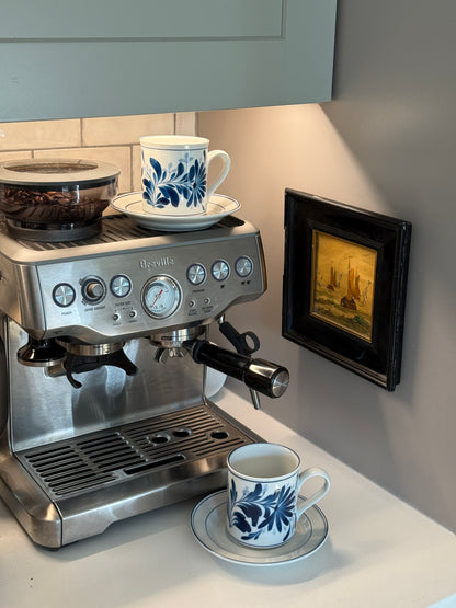 Blue & White Cup & Saucer Set