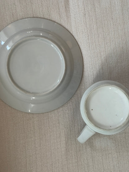 Blue & White Cup & Saucer Set